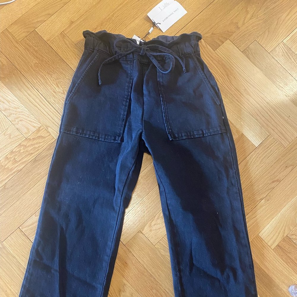 Something Navy Black Agnes Paperbag Denim